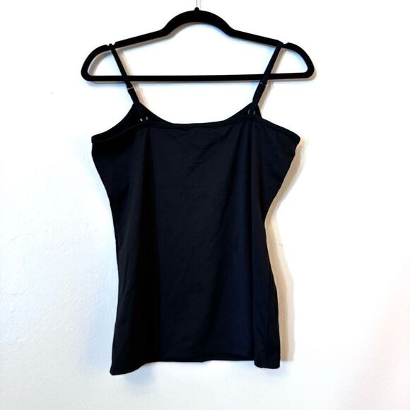 CDP & Co. Adjustable Spaghetti Strap Scoop Neck Black Tank Top Medium - Picture 2 of 3